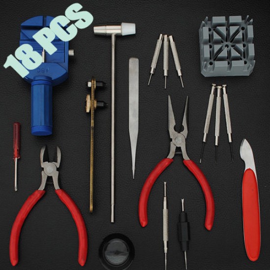 18 pcs Watch Repair Tool Kit Set Case Opener Pin Remove