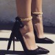 1 Pc Fashion Anklet Sexy Barefoot Sandals Thick Gold Chains Ribbon Bracelet Anklet for Women