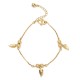 18K Gold Plated Lucky Beads Bracelet Leaves Anklets