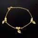 18K Gold Plated Lucky Beads Bracelet Leaves Anklets