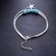 Bohemian Charm Anklet Wax Rope Blue Ball Beads Star Pendant Anklets Feet Accessories for Women