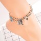 Bohemian Silver Anklet Leaves Pendant Beads Bracelet Barefoot Sandals Beach Foot Jewelry for Women