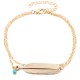Bohemian Summer Beach Womens Anklet Bracelet Feather Turquoise Charm Multilayer Anklets Foot Chain