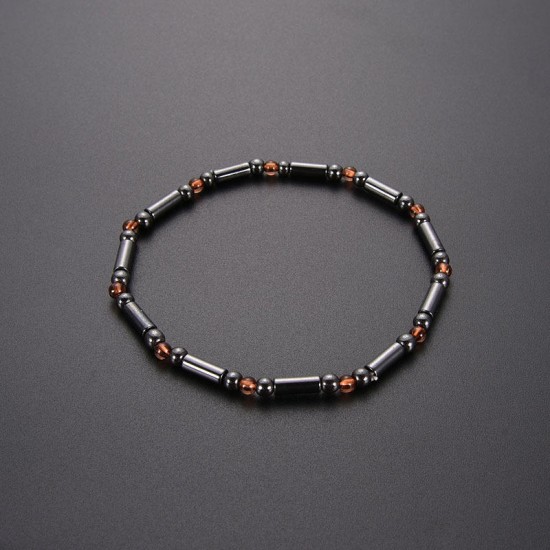 Minimalism Magnet Stone Beads Elastic Anklet Bracelet Fashion Healing Jewelry for Women Men