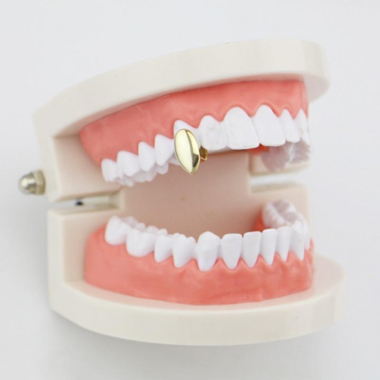 4 Colors Funny Vampire Canine Braces Geometric Gold Plated Grillz Teeth Jewelry  Set