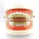 4 Colors Vintage Chain Rhinestone Braces Kit Hollow Metal Geometric Denture Grillz Teeth Jewelry
