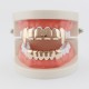 4 Colors Vintage Halloween Vampire Denture Kit Metal Geometric Glossy Braces Grillz Teeth Jewelry