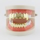4 Colors Vintage Halloween Vampire Denture Kit Metal Geometric Glossy Braces Grillz Teeth Jewelry