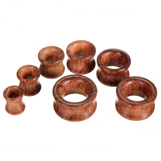 8mm-20mm 1pc Wooden Tunnels Ear Gauges Plugs Hollow Expander