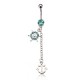 Anchor Wheel Rhinestone Navel Belly Ring Dangle Piercing Body Jewelry