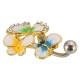 Crystal Colorful Belly Navel Bar Ring Butterfly Body Jewelry