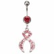 Crystal Shears Shape Cross Navel Belly Button Ring Piercing Jewelry Crystal Shears Shape Cross Navel Belly Button Ring Piercing Jewelry