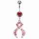 Crystal Shears Shape Cross Navel Belly Button Ring Piercing Jewelry