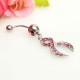 Crystal Shears Shape Cross Navel Belly Button Ring Piercing Jewelry