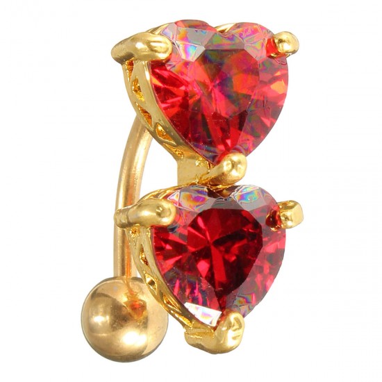 Crystal Women Body Piercing Jewelry Love Heart Navel Belly Ring