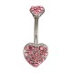 Heart Crystal Sexy Belly Navel Bar Ring Piercing Body Jewelry