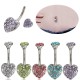 Heart Crystal Sexy Belly Navel Bar Ring Piercing Body Jewelry