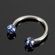 Horseshoe Crystal Circular Piercing Lip Bar Nose Ring Stainless Steel
