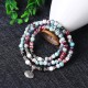 108pcs Tibetan Buddhist Handmade Ceramic Beads Multilayer Bracelet