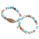 2PCS Vintage Colorful Beads Bracelet Natural Stone Two layers Set Charming Bracelets for Women