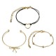 3Pcs Designer Bracelet Sets Bowknot Heart Gold Charming Chain Bracelets for Women