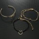 3Pcs Designer Bracelet Sets Bowknot Heart Gold Charming Chain Bracelets for Women