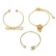 3Pcs Trendy Bracelet Sets Bowknot Rhinestones Heart Feather Gold Bangle for Women 3Pcs Trendy Bracelet Sets Bowknot Rhinestones Heart Feather Gold Bangle for Women
