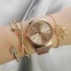 3Pcs Trendy Bracelet Sets Bowknot Rhinestones Heart Feather Gold Bangle for Women