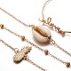 4 Pcs Gold Women Bracelet Set Casual Fashion Style Fruits Bracelet Shell Letter Pendant Bracelet