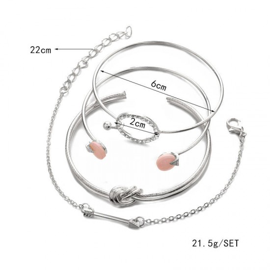 4 Pcs Sweet Bracelet Bangle Set Arrow Geometric Open Adjustable Bangle Bracelet For Women 4 Pcs Sweet Bracelet Bangle Set Arrow Geometric Open Adjustable Bangle Bracelet For Women