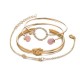4 Pcs Sweet Bracelet Bangle Set Arrow Geometric Open Adjustable Bangle Bracelet For Women 4 Pcs Sweet Bracelet Bangle Set Arrow Geometric Open Adjustable Bangle Bracelet For Women
