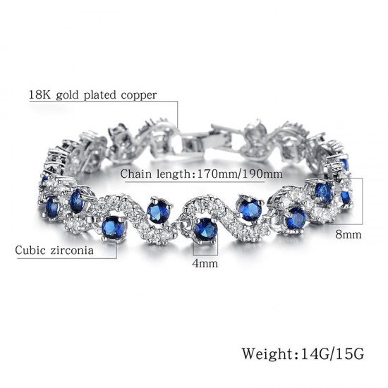 AAA Zircon Platinum Plated Bracelet