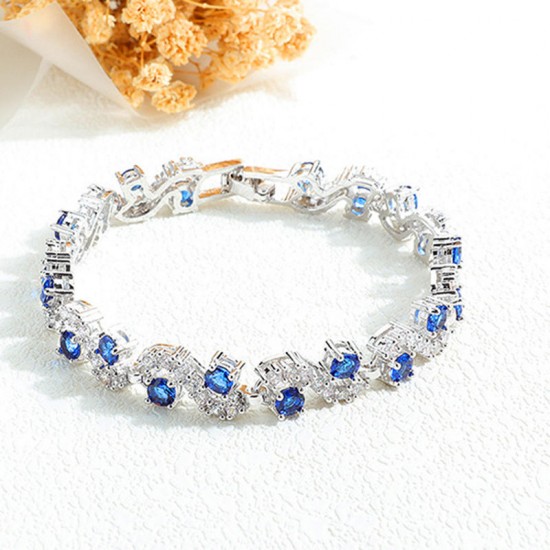 AAA Zircon Platinum Plated Bracelet