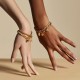 Bohemian Beaded Bracelet Double Deck Simple Shell Charm Chain Bracelets for Women