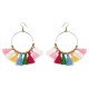 1 Pair Bohemian Sector Shape Tassel Pendant Big Hoop Dangle Earrings for Women