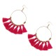 1 Pair Bohemian Sector Shape Tassel Pendant Big Hoop Dangle Earrings for Women