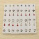 12 Pairs Rhinestone Round Steel Earrings Ear Studs Women Men