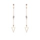 18K Gold Plated Elegant Rhinestone Hollow Triangle Pendant Piercing Earrings Best Gift for Women