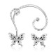 18K Gold Plated Rhinestone Butterfly Ear Clip Stud Earrings Jewelry