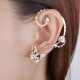 18K Gold Plated Rhinestone Butterfly Ear Clip Stud Earrings Jewelry