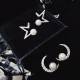 Fashion 925 Sterling Silver Stud Earrings Star Moon Rhinestones Pearl Earring Jewelry for Women Fashion 925 Sterling Silver Stud Earrings Star Moon Rhinestones Pearl Earring Jewelry for Women