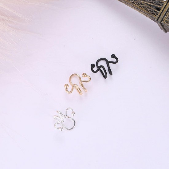 Fashion Ear Clip Earring Snake Bone Animal Matchstick Ear Cuff Earrings Ethnic Jewelry for Women