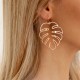Statement Ear Drop Earring Trendy Hollow Leaves Ethnic Jewelry Long Dangle for Women