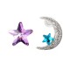 Unique Asymmetric Ear Stud Earring Luxury Micro Paved Zirconia Crystal Star Moon Piercing Earrings Unique Asymmetric Ear Stud Earring Luxury Micro Paved Zirconia Crystal Star Moon Piercing Earrings