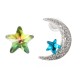 Unique Asymmetric Ear Stud Earring Luxury Micro Paved Zirconia Crystal Star Moon Piercing Earrings Unique Asymmetric Ear Stud Earring Luxury Micro Paved Zirconia Crystal Star Moon Piercing Earrings