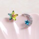 Unique Asymmetric Ear Stud Earring Luxury Micro Paved Zirconia Crystal Star Moon Piercing Earrings Unique Asymmetric Ear Stud Earring Luxury Micro Paved Zirconia Crystal Star Moon Piercing Earrings