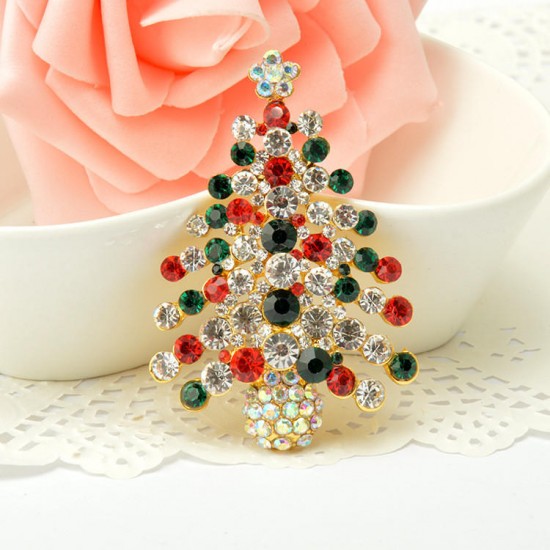 2 Pcs Brooches Combination Christmas Tree and Jingle Bell Best Gift