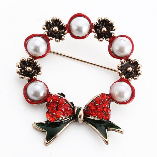 2 Pcs Brooches Combination Christmas Tree and Jingle Bell Best Gift