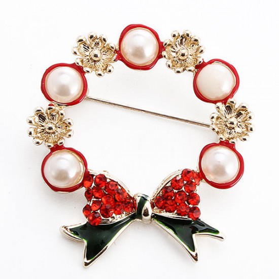 2 Pcs Brooches Combination Christmas Tree and Jingle Bell Best Gift