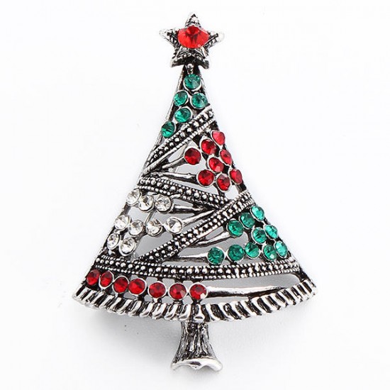 2 Pcs Brooches Combination Christmas Tree and Jingle Bell Best Gift